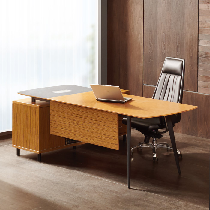 티크 마이스터 투톤 일자형 데스크