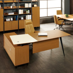 티크 마이스터 투톤 커브형 데스크