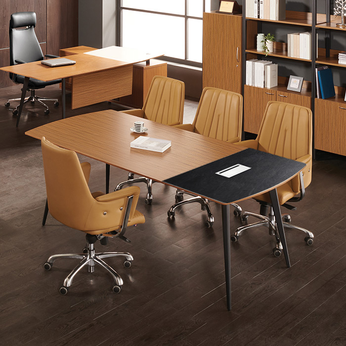 티크 마이스터 회의용 탁자(투톤, 배선덮개 포함)