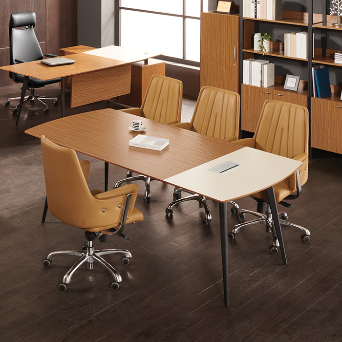 티크 마이스터 회의용 탁자(투톤, 배선덮개 포함)