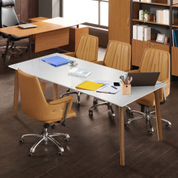 그라스 세라믹 원목 테이블 (2가지 색상)