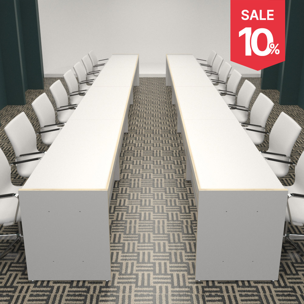 클레버 연결회탁 (크림화이트/ㅡ자형)