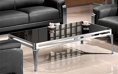 블랙 유리 소파탁자 (스텐)
