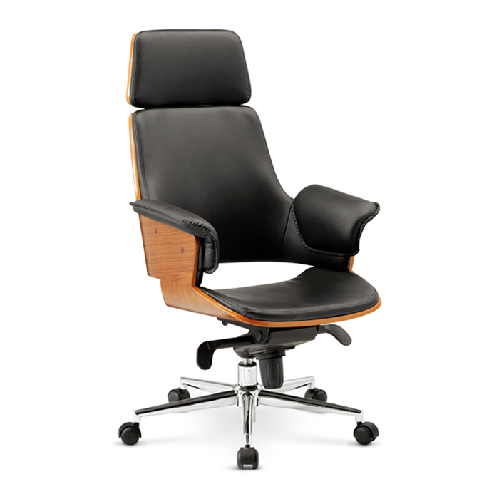 포르쉐 우드 체어 大 (고급인조가죽)