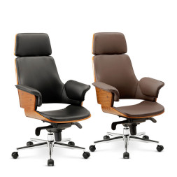 포르쉐 우드 체어 大 (고급인조가죽)