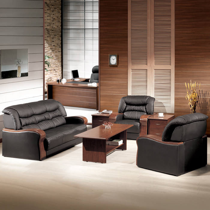 제네시스 소파 小 (월넛/ 블랙 인조 천역 가죽)