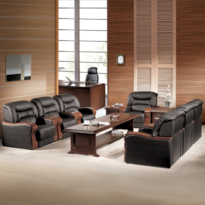 제네시스 소파 小 (월넛/ 블랙 인조 천역 가죽)