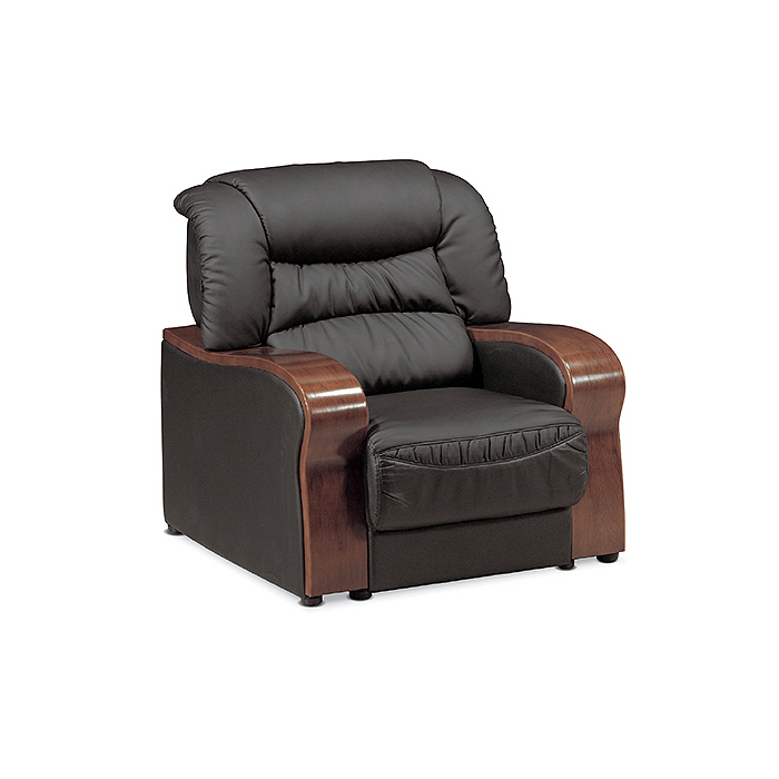 제네시스 소파 小 (월넛/ 블랙 인조 천역 가죽)