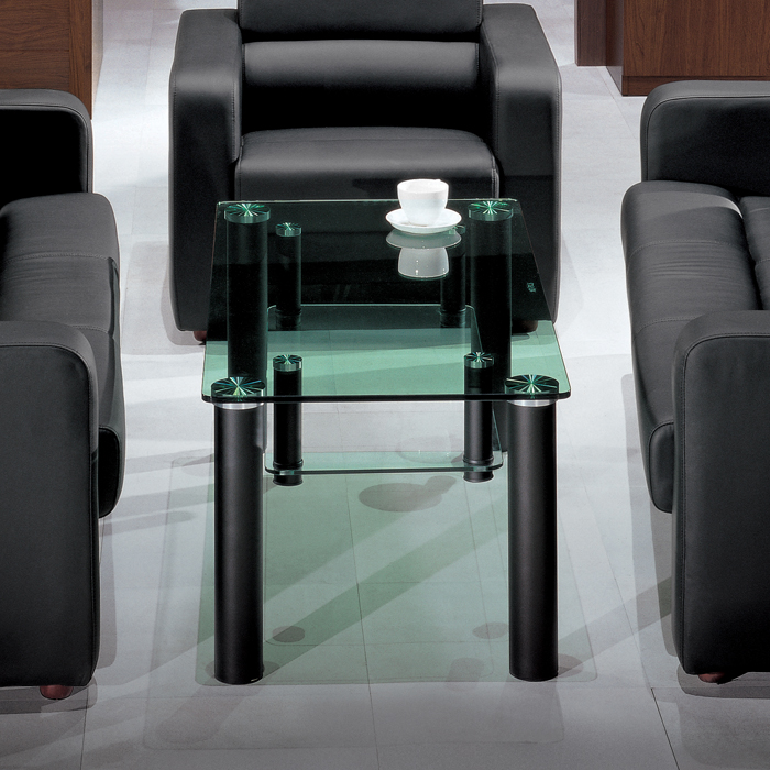 그린 유리 소파 탁자 (선반형)