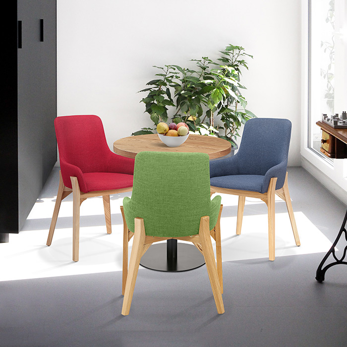 피넛 원목 패브릭 의자