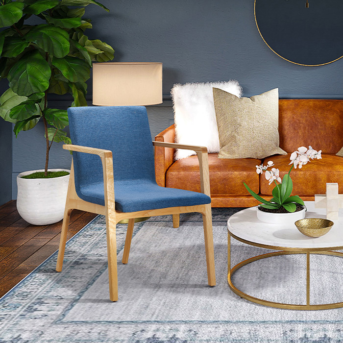 레토 원목 패브릭 의자